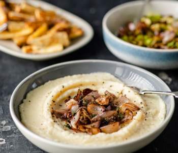 Image for recipe - Balsamic Shallots with Celeriac Puree