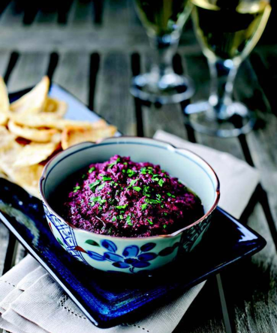 Image for Recipe - Beetroot, Walnut & Herb Dip with Pitta Crisps
