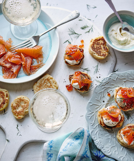 Image for Recipe - Blinis with Smoked Salmon & Soured Cream