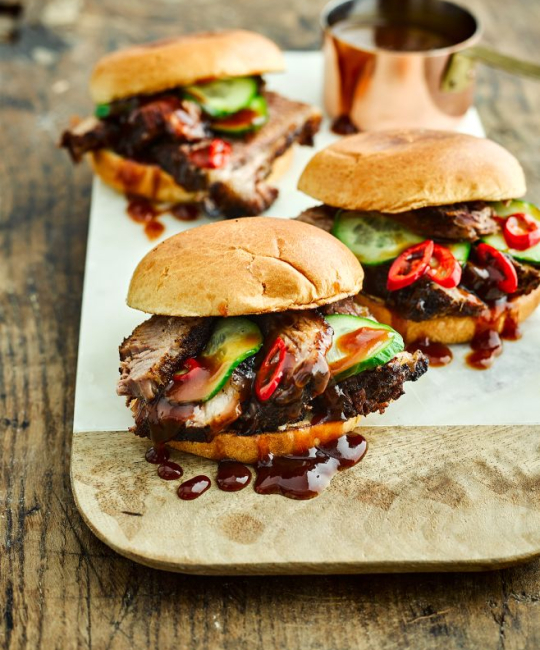Image for Recipe - Beef Brisket Buns with Pickles and Homemade BBQ Sauce