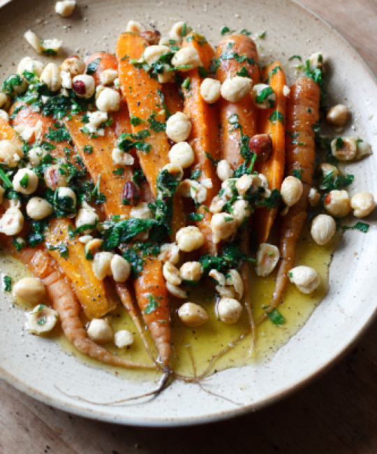 Image for Recipe - Brown Butter Carrots with Hazelnuts