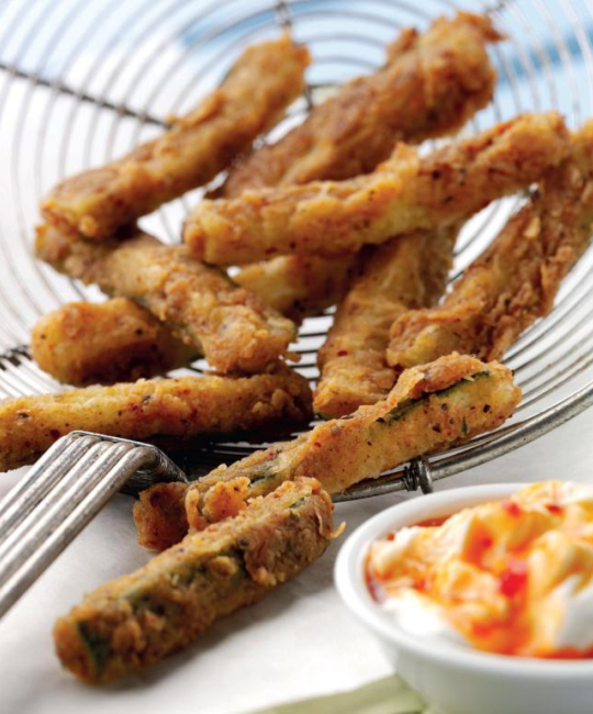 Image for Recipe - Cajun Spiced Courgettes with Chilli Garlic Dip