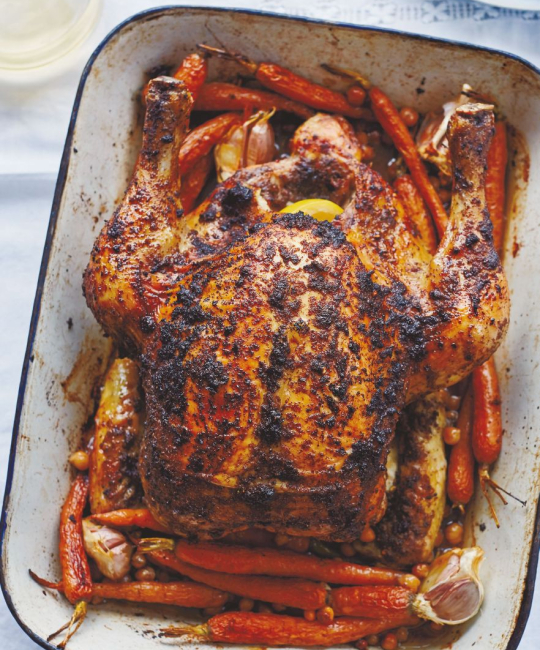 Image for Recipe -  Flora Shedden’s Sumac Roast Chicken with Carrots & Chickpeas