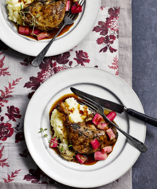 Image for Recipe - Confit Duck with Sweet and Sour Rhubarb