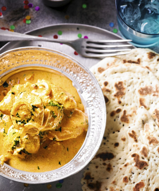 Image for Recipe - Creamy Butter Chicken with Black Mustard Naans