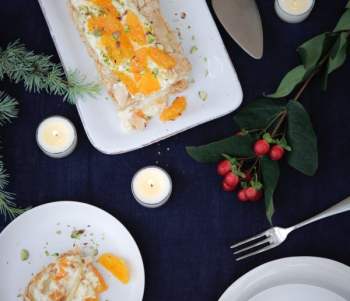 Image for recipe - Clementine & Ginger Meringue Roulade