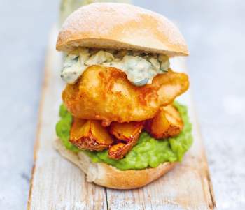 Image for recipe - Fish & Chips Burger