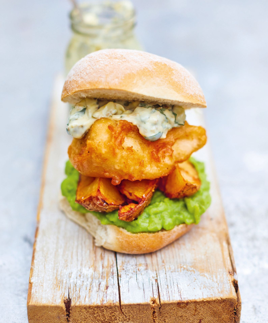 Image for Recipe - Fish & Chips Burger