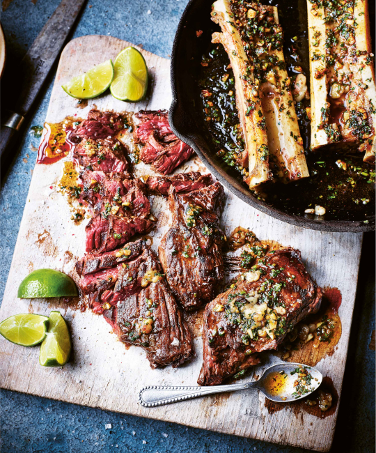 Image for Recipe - Hanger Steak with Spiced Bone Marrow