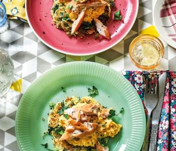 Image for recipe - Herby Potato Hash Browns with Eggs & Mackerel