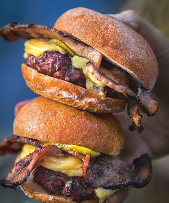 Image for Recipe - Homemade Beef Burgers with Bacon & Cheese