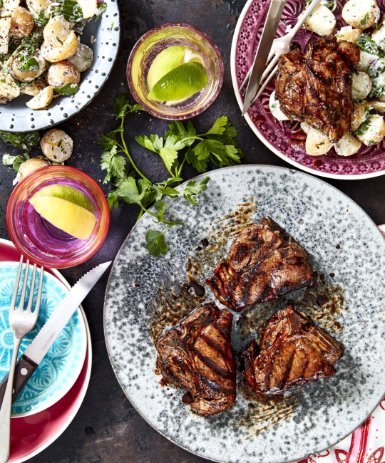 Image for Recipe - Minted Lamb Chops with Watercress & Potato Salad