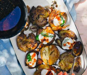 Image for recipe - Smashed Potatoes with Smoky Chilli Butter
