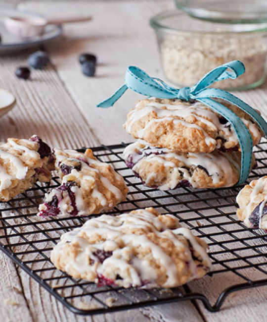 Image for Recipe - Oatmeal Biscuits with Blueberries & White Chocolate