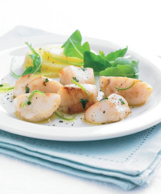 Image for Recipe - Fresh King Scallops with Basil & Lime Butter