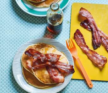Image for recipe - Potato Pancake Stack With Bacon & Maple