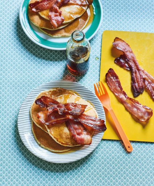 Image for Recipe - Potato Pancake Stack With Bacon & Maple