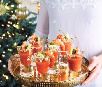 Image for recipe - Bloody Mary Prawn Shots