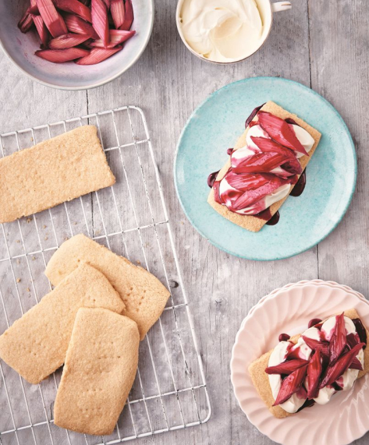 Image for Recipe - Rhubarb Shortbread & Ginger Cream