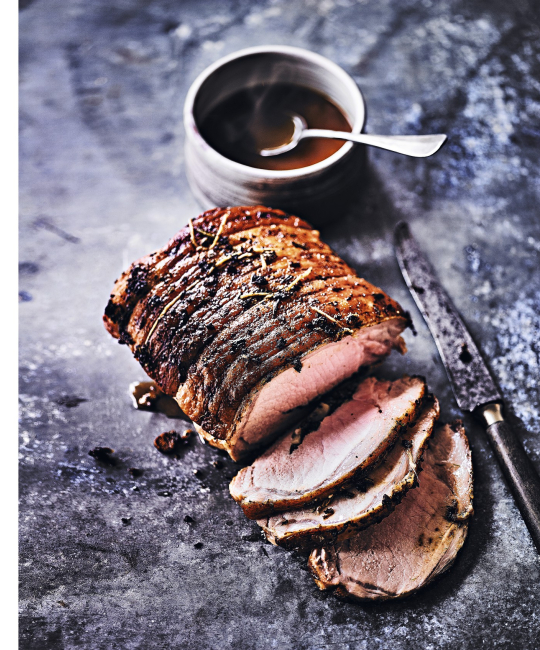 Image for Recipe - Diana Henry’s Roast Pork with Juniper, Rosemary & Cider