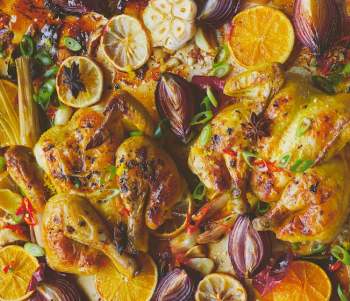 Image for recipe - Roast Poussin with Lemon, Orange & Garlic