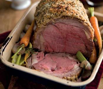 Image for recipe - Roasted Sirloin with Cheese, Fig & Nut Crust