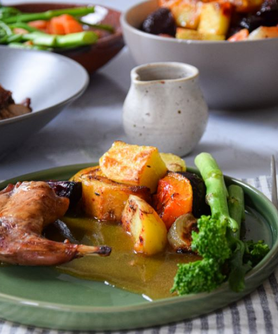 Image for Recipe - Roasted Rabbit with White Wine Gravy
