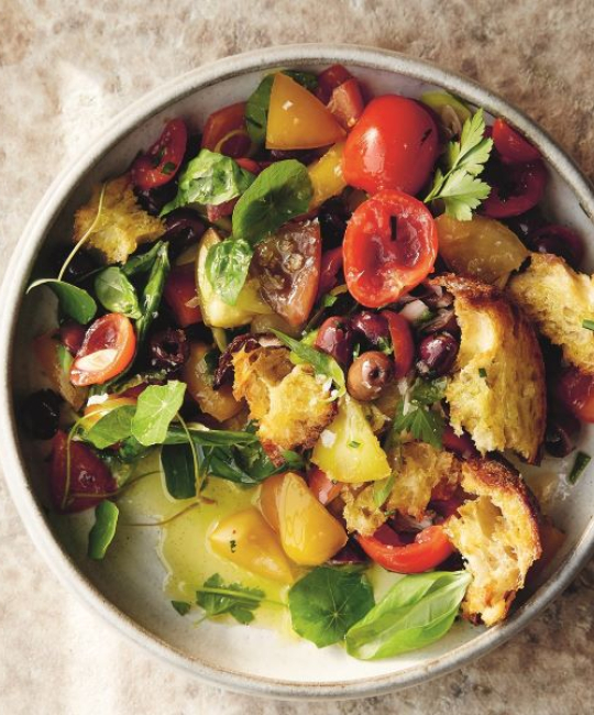 Image for Recipe - Summer Tomato Salad with Toasted Sourdough Croutons