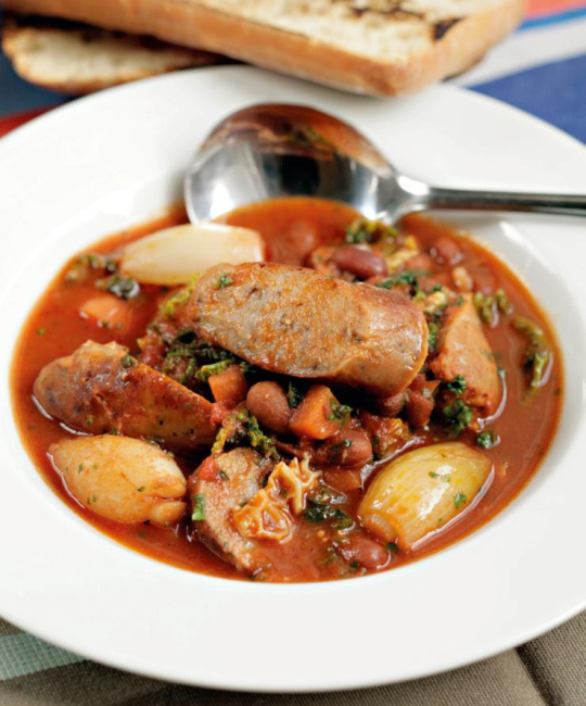 Image for Recipe - Sausage, Shallot & Borlotti Bean Soup