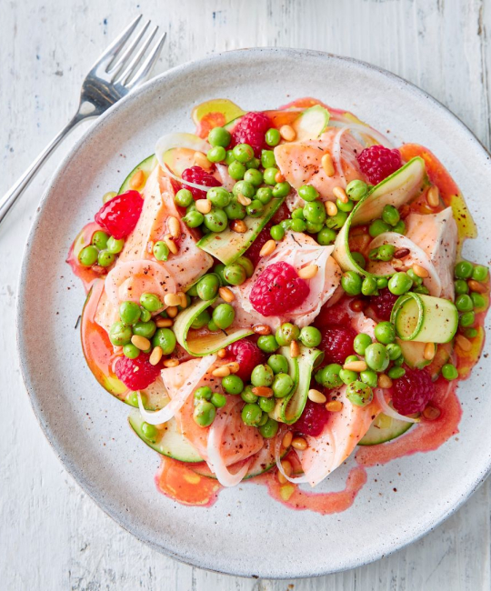 Image for Recipe - Succulent Sea Trout with Raspberries and Courgette