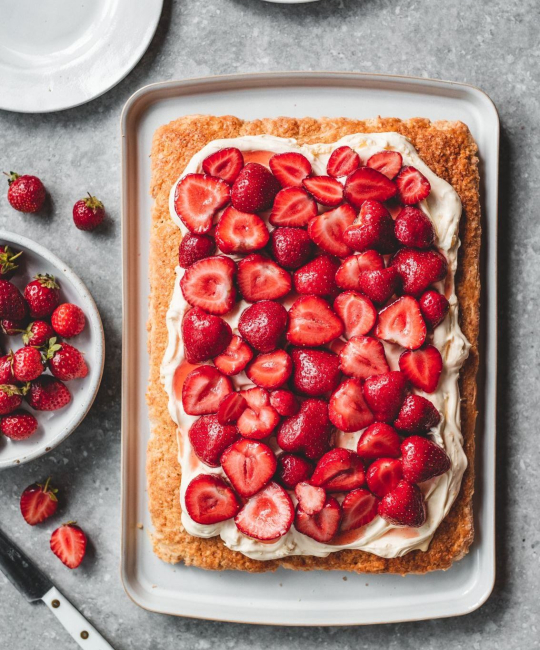 Image for Recipe - Edd Kimber’s Strawberry & Clotted Cream Slab Scone