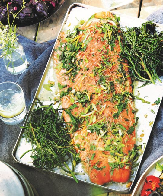 Image for Recipe - James Whetlor’s Barbecued & Herbed Side of Salmon