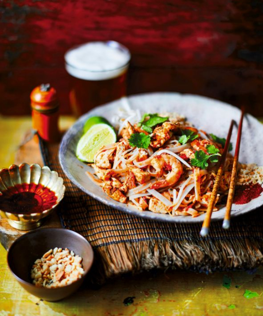 Image for Recipe - Crab and Shrimp Pad Thai with Chilli Oil