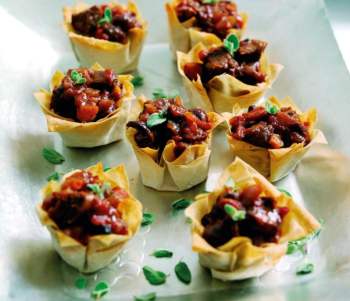 Image for recipe - Beef, Olive and Red Onion Canapés