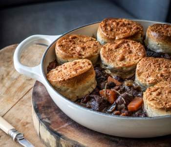 Image for recipe -  Venison Cobbler with Cheddar & Rosemary Scones