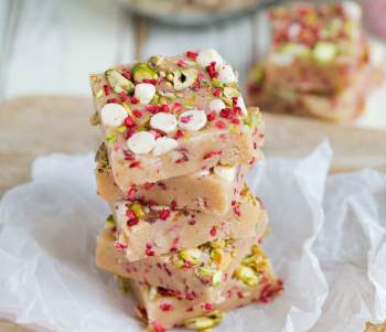 Image for recipe - White Chocolate & Candy Floss Fudge