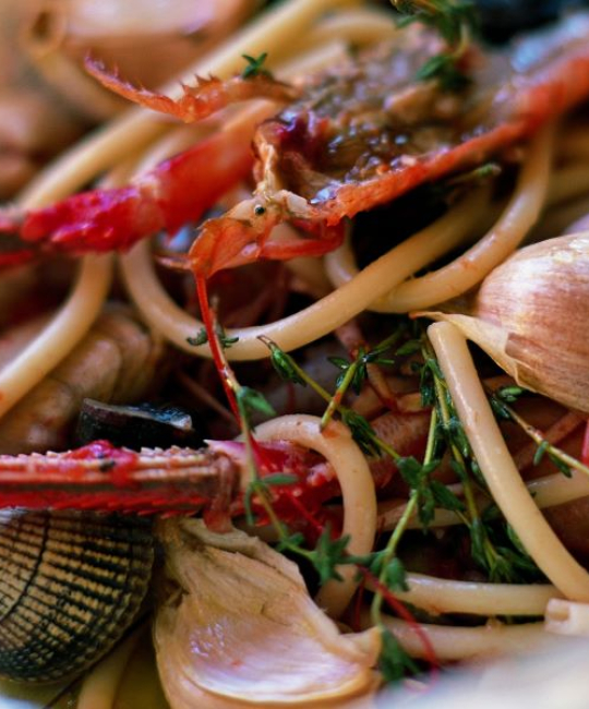 Image for Recipe - Mitch Tonks’ Baked Shellfish with Bucatini, Whole Roasted Garlic & Thyme
