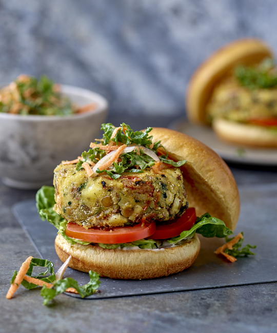 Image for Recipe - Jersey Royal, Lentil and Feta Burgers
