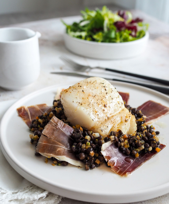 Image for Recipe - Cod with lentils and Iberian ham