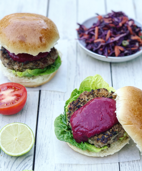 Image for Recipe - Duck Burger with Plum and Chia Ketchup