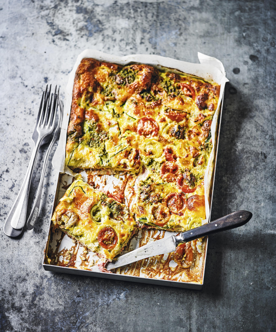Image for Recipe - Oven Frittata With Ham Hock, Tomato & Pesto