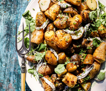 Image for recipe - James Strawbridge’s Hasselback Potato and Anchovy Salad