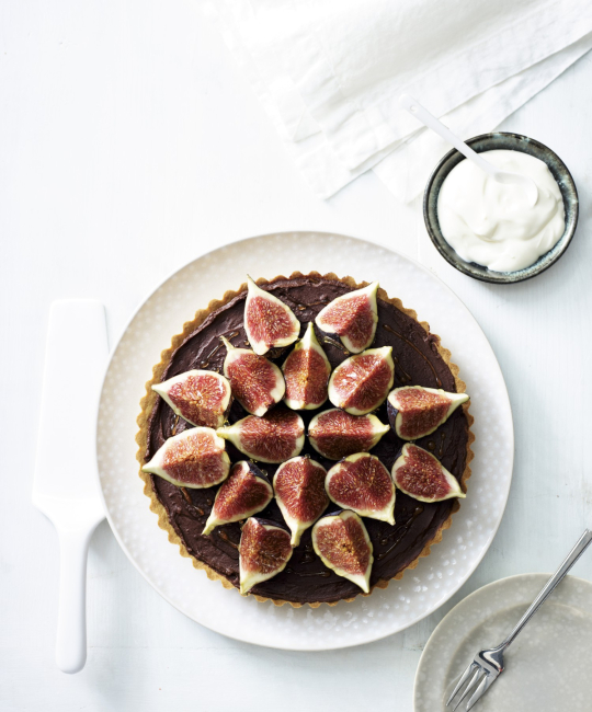 Image for Recipe - Dark Chocolate Orange Tart with Sweet Figs
