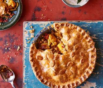 Image for recipe - Curried Chickpea Cauliflower Pie with Fenugreek Pastry