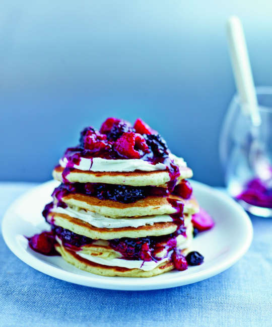 Image for Recipe - Ricotta Pancakes with Mixed Berry Compote