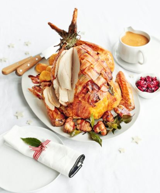 Image for Recipe - Roast Turkey with Herb & Pancetta Lattice