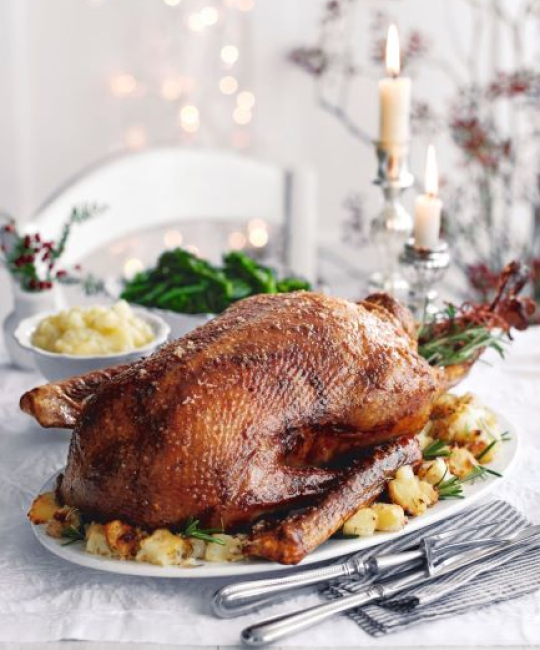 Image for Recipe - Stuffed Roast Goose with Rosemary-Scented Apple