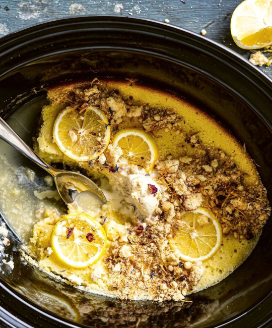 Image for Recipe - Yuzu Lemon Pudding with Crumble