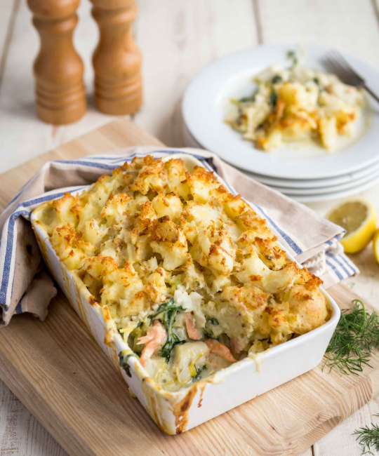 Image for Recipe - Scandinavian-style Fish Pie with Crushed New Potato Topping
