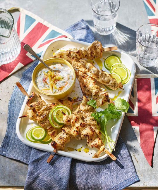 Image for Recipe - Coronation Chicken Skewers with a Mango Dipping Sauce